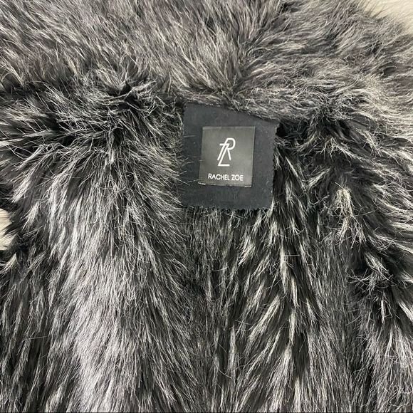 🧧SOLD🧧Rachel Zoe Black Suede Leather faux fur Vest - Picture 7 of 9